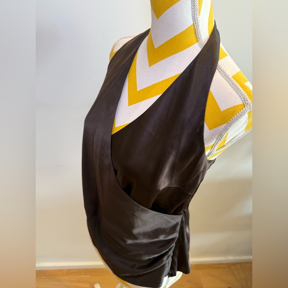 Ann Taylor Dark Brown Satin Blouse